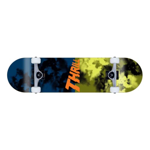 Thrill Skateboard Complete - Smoke - Größe 8.25 - Komplettboard für Einsteiger und Fortgeschrittene, aus 7 Lagen Ahornholz, mit Grindmaster Achsen und Urethane Rollen, ABEC 5 Kugellager Thrill Skateboard Complete - Smoke - Größe 8.25 - Komplettboard für Einsteiger und Fortgeschrittene, aus 7 Lagen Ahornholz, mit Grindmaster Achsen und Urethane Rollen, ABEC 5 Kugellager von Thrill Skateboards