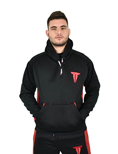 Throwdown Herren Anytime Sweat Hoodie, scharz/Rot, L von Throwdown