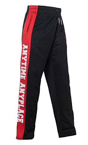 Throwdown Herren Anytime Sweat Pants, scharz/Rot, M von Throwdown