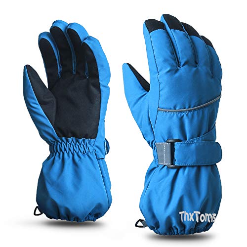 ThxToms Kinder Ski Handschuhe Winter Skihandschuhe -15℃ | Winddicht Wasserdicht Warm | Oxford Palme Verdickt Kalt Wetter | Outdoor Sports Snowboard Skifahren | für Junge Mädchen von ThxToms