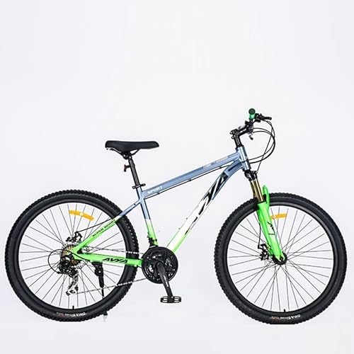 Hardtail-Mountainbike, stoßdämpfendes Fahrrad, Männer und Frauen, Mountainbike for Erwachsene, stoßdämpfendes 26-Zoll-Rad / 16,5-Zoll-Rahmen, Doppelscheibenbremsen, ultraleicht(Green,26"x16.5") von TiLLOw