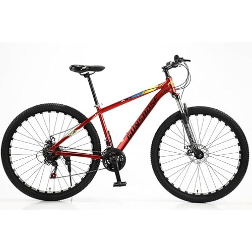 TiLLOw 24-Gang-Hardtail-Mountainbike/Ultraleichter Rahmen aus Aluminiumlegierung und geeignet for stoßdämpfende Outdoor-Fahrräder/Offroad-Reifen, Mehrzweck-Mountainbike(Red,27.5"*24 speed) von TiLLOw
