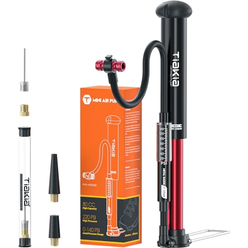 Tiakia Fahrrad Standpumpe mit Manometer Hochdruck Kompakte Fahrradpumpe Aluminium Reifenpumpe Tragbare Bike Luftpumpe Schrader Presta Ventil für Straße Mountainbike (Mini Standpumpe 220PSI/15BAR) Tiakia Fahrrad Standpumpe mit Manometer Hochdruck Kompakte Fahrradpumpe Aluminium Reifenpumpe Tragbare Bike Luftpumpe Schrader Presta Ventil für Straße Mountainbike (Mini Standpumpe 220PSI/15BAR) von Tiakia