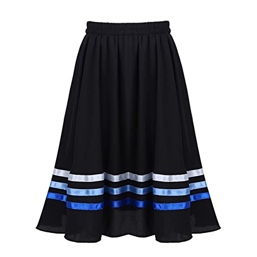 TiaoBug Damen Mädchen Ballett Midi Rock Knielang Einfarbig A-Linie Faltenrock Plissee Rock für Kinder Tanzrock Ballettkleidung gr. 116-164 Schwarz&Blau C 128 TiaoBug Damen Mädchen Ballett Midi Rock Knielang Einfarbig A-Linie Faltenrock Plissee Rock für Kinder Tanzrock Ballettkleidung gr. 116-164 Schwarz&Blau C 128 von TiaoBug
