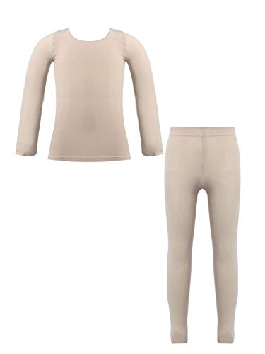 TiaoBug Mädchen Ballettanzug Ganzkörper Ballett Trikot Tanz Body Langarm Top Unterhemd und Ballett Strumpfhose Tanzstrumpfhose Hautfarbe 134-140 TiaoBug Mädchen Ballettanzug Ganzkörper Ballett Trikot Tanz Body Langarm Top Unterhemd und Ballett Strumpfhose Tanzstrumpfhose Hautfarbe 134-140 von TiaoBug