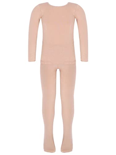 TiaoBug Mädchen Ballettanzug Ganzkörper Ballett Trikot Tanz Body Langarm Top Unterhemd und Ballett Strumpfhose Tanzstrumpfhose Nackt 134-140 TiaoBug Mädchen Ballettanzug Ganzkörper Ballett Trikot Tanz Body Langarm Top Unterhemd und Ballett Strumpfhose Tanzstrumpfhose Nackt 134-140 von TiaoBug