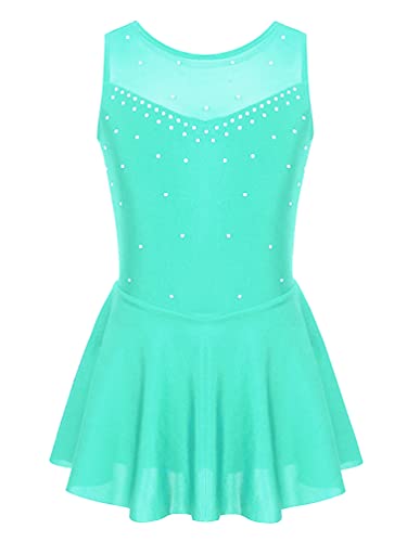 TiaoBug Mädchen Ballettkleid Ballettanzug Ärmellos Eislaufkleid Ballett Trikot Glänzend Body Kostüm für Tanz Gymnastik Eislaufen Mint Grün 110-116 TiaoBug Mädchen Ballettkleid Ballettanzug Ärmellos Eislaufkleid Ballett Trikot Glänzend Body Kostüm für Tanz Gymnastik Eislaufen Mint Grün 110-116 von TiaoBug