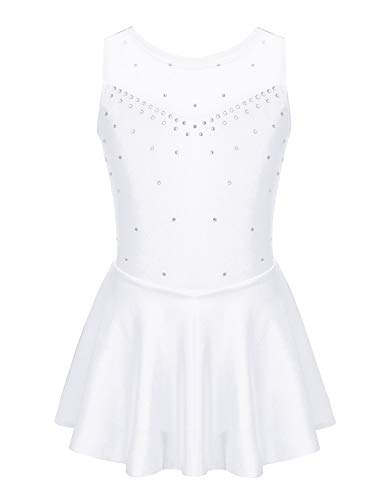 TiaoBug Mädchen Ballettkleid Ballettanzug Ärmellos Eislaufkleid Ballett Trikot Glänzend Body Kostüm für Tanz Gymnastik Eislaufen Weiß 170-176 TiaoBug Mädchen Ballettkleid Ballettanzug Ärmellos Eislaufkleid Ballett Trikot Glänzend Body Kostüm für Tanz Gymnastik Eislaufen Weiß 170-176 von TiaoBug