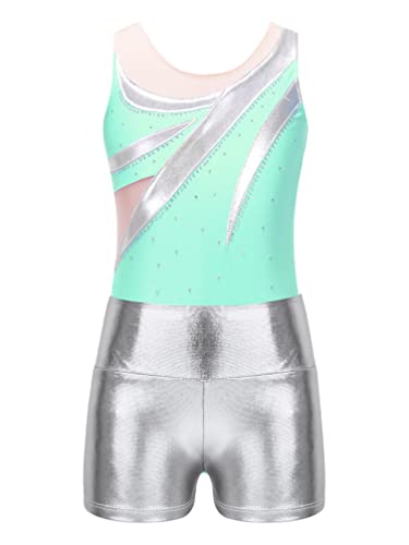 TiaoBug Mädchen Gymnastikanzug Ärmellos Trikot Turnanzug Turnbody mit Glitzer Kinder Dancewear buntes Leotard Body für Gymnastik Sport Ballett Tanzen Lake Grün H 146-152 TiaoBug Mädchen Gymnastikanzug Ärmellos Trikot Turnanzug Turnbody mit Glitzer Kinder Dancewear buntes Leotard Body für Gymnastik Sport Ballett Tanzen Lake Grün H 146-152 von TiaoBug