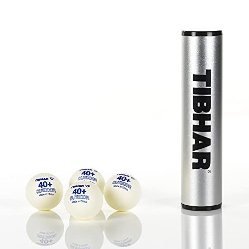 Tibhar Tischtennisbälle Outdoor 40+ und Alu Ball-Box | weiß | 4 Stück Tibhar Tischtennisbälle Outdoor 40+ und Alu Ball-Box | weiß | 4 Stück von Tibhar