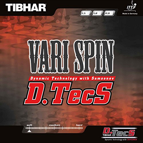 Tibhar Belag Vari Spin D.Tec.S., rot, 1,8 mm von Tibhar
