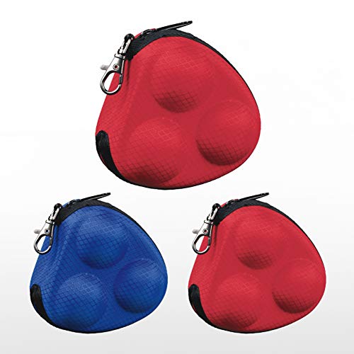 Tibhar Tischtennis Balltasche Grid | Ball-Case für 3 Tischtennis-Bälle mit Karabinerhaken | blau (blau) von Tibhar