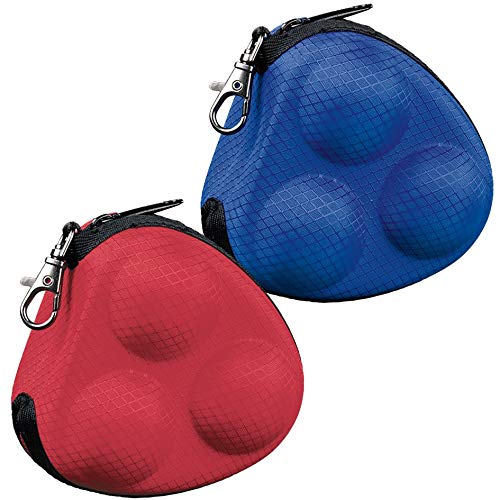 Tibhar Tischtennis Balltasche Grid | Ball-Case für 3 Tischtennis-Bälle mit Karabinerhaken | rot (rot) von Tibhar