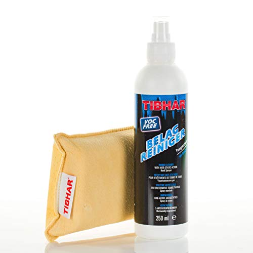 Tibhar Tischtennis Belagreiniger mit Kombi-Schwamm | Belagpflege-Set | Belagspray | Pumpspray | mit Antistatikum | 250ml Tibhar Tischtennis Belagreiniger mit Kombi-Schwamm | Belagpflege-Set | Belagspray | Pumpspray | mit Antistatikum | 250ml von Tibhar