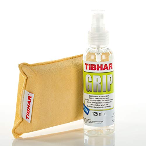 Tibhar Tischtennis Reinigungs-Set | Belag-Reiniger Grip mit Kombi-Schwamm | Belagpflege-Set | Belagspray | Pumpspray | 125ml Tibhar Tischtennis Reinigungs-Set | Belag-Reiniger Grip mit Kombi-Schwamm | Belagpflege-Set | Belagspray | Pumpspray | 125ml von Tibhar