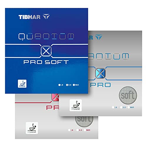 Tibhar Tischtennisbelag Quantum X Pro Soft (blau, 2,0) von Tibhar