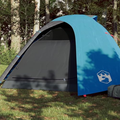 Tidyard Campingzelt 4 Personen Camping Zelte für Familie, Trekking, Outdoor, Festival, Blau 267x272x145 cm 185T TAFT von Tidyard