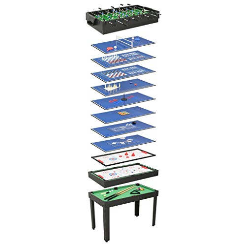 Tidyard Vielseitige 15-in-1 Multigame-Tisch Tischfußball Spieltisch 121×61×82 cm,Alle Spielzubehörteile sind enthalten,Schwarz von Tidyard