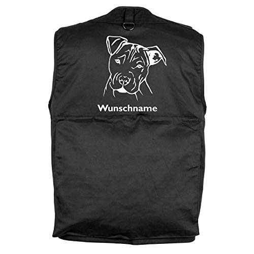 Tierisch-tolle Geschenke American Staffordshire Terrier - Hundesportweste mit Rückentasche und Namen (Motiv 2) XXXL von Tierisch-tolle Geschenke