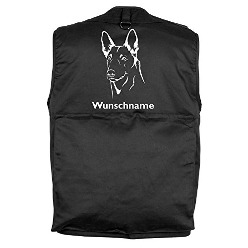 Tierisch-tolle Geschenke Belgischer Schäferhund Malinois - Hundesportweste mit Rückentasche und Namen (S) von Tierisch-tolle Geschenke