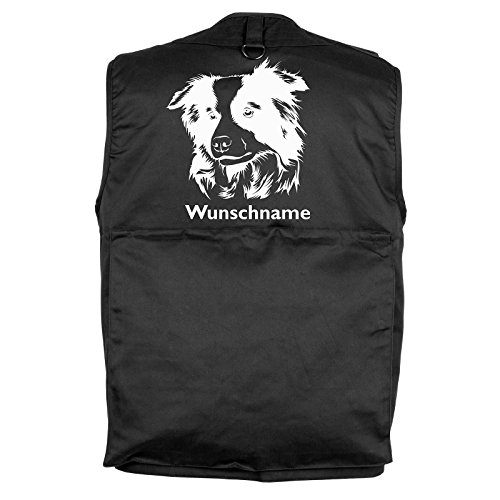 Tierisch-tolle Geschenke Border Collie - Hundesportweste mit Rückentasche und Namen (L) von Tierisch-tolle Geschenke