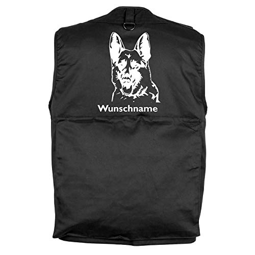 Tierisch-tolle Geschenke Deutscher Schäferhund - Hundesportweste Hundeführerweste mit Rückentasche und Namen L (Motiv 4) von Tierisch-tolle Geschenke