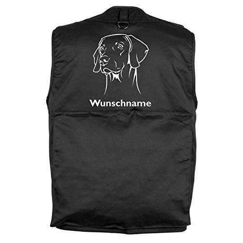 Tierisch-tolle Geschenke Weimaraner - Hundesportweste Hundeführerweste mit Rückentasche und Namen S (Motiv 3) von Tierisch-tolle Geschenke
