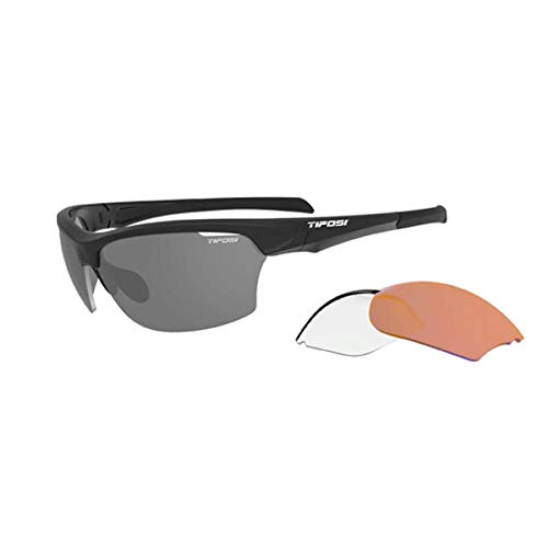 Tifosi Intensive Wechselgläser Sonnenbrille: austauschbare Gläser, leicht, UV-Schutz, verstellbare Ohr- und Nasenstücke, bruchsicher, hydrophiles Gummi, Mattschwarz Tifosi Intensive Wechselgläser Sonnenbrille: austauschbare Gläser, leicht, UV-Schutz, verstellbare Ohr- und Nasenstücke, bruchsicher, hydrophiles Gummi, Mattschwarz von Tifosi