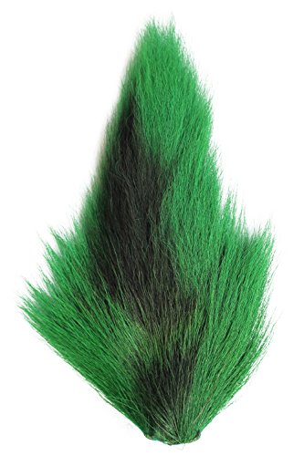 1 Stück 10 Farben große nordische Bucktails lange Stränge gefärbte Haare Streamer Deceivers Clousers Bass Jigs Fliegenfischen Bindematerial (grün) von Tigofly