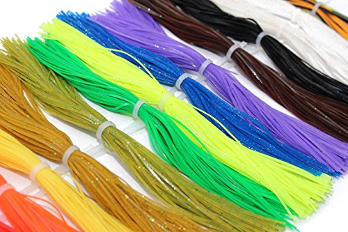 DIY-Spinnköder aus Silikon, Fligenbinden-Material, für Tintenfische mit Gummifaden und Perlflocken, 16 Bündel DIY-Spinnköder aus Silikon, Fligenbinden-Material, für Tintenfische mit Gummifaden und Perlflocken, 16 Bündel von Tigofly
