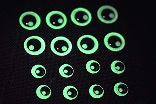 4 mm / 6 mm 3D leuchtende runde Angelköder Augen Jigs Basteln Puppen Glow in the Dark für Haken Köder Nacht Fliegen Binden Materialien, 6mm von Tigofly