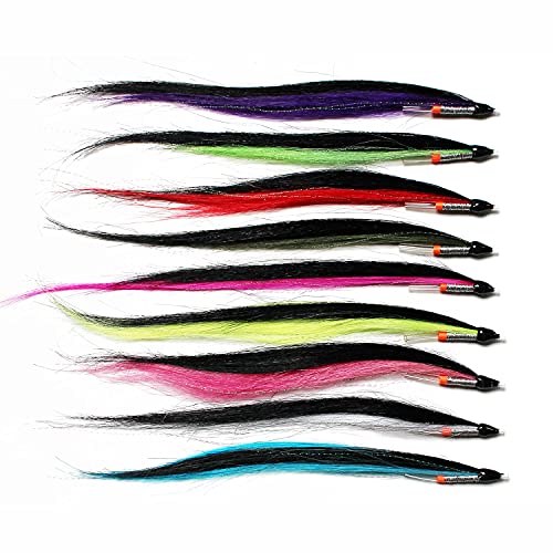 Tigofly Angelköder-Set, 9 Farben, 16–20 cm, für Lachs, Forellen, Stahlkopf, Fliegenfischen, Fliegen, Set, 9 Stück von Tigofly