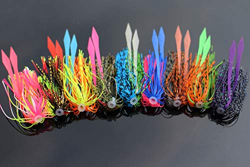 Tigofly 9 Stück bunte Silikonröcke, Streamer Spinnerbait Buzzbait Squid Gummiköder Angelköder Zubehör (sortiert) Tigofly 9 Stück bunte Silikonröcke, Streamer Spinnerbait Buzzbait Squid Gummiköder Angelköder Zubehör (sortiert) von Tigofly
