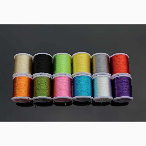 Tigofly 12 x 40 Meter Fliegenbindespannungsfaden, 150D seidige Garne, Lachs, Forelle, Fliegenfischen, Bindeschnur Materialien (12 helle Farben) Tigofly 12 x 40 Meter Fliegenbindespannungsfaden, 150D seidige Garne, Lachs, Forelle, Fliegenfischen, Bindeschnur Materialien (12 helle Farben) von Tigofly