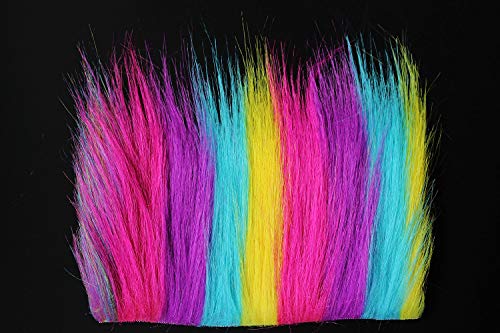 Tigofly Furabou Bastelfell, 20 x 10 cm, Regenbogenfarben, weich, synthetische Faser, Luftschlangen, Schwanz, Flügel, Fliegenfischen, Bindematerialien, 2 Stück von Tigofly