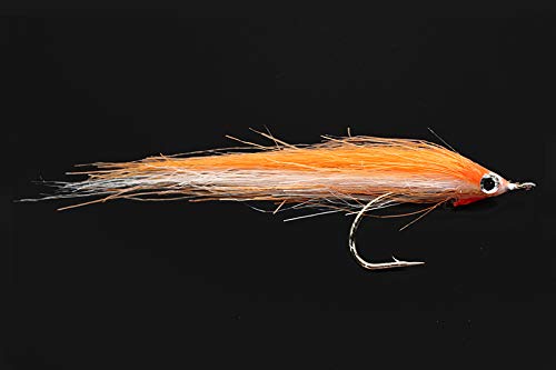 Tigofly Köder-Set, 12 Stück, 1/0 4 cm hoher Karbonhaken für Polar Fry Lachs Forelle Meerbarsch Stahlkopf Minnow Fliegen Angeln Köder Set, Orange von Tigofly