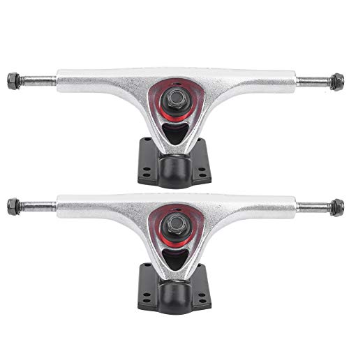 Aluminiumlegierung Longboard Trucks Achsen, 2pcs Professionelle Skateboard Brücke Bracke Räder Set Achse Bridge Skate Halterung Hardware Dichtung Nagel Universal Bracket Skateboarddecks Ersatz Silber von Tiiyee