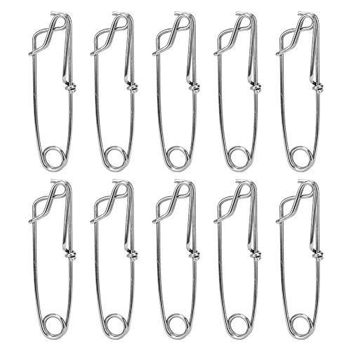 Langline Snap Clip, 10PCS Edelstahl Fischereikraftklammern Schnelle Änderung Link Köder Gewicht Schnappschüsse Geschwindigkeitsklammern Fischereianschluss Langleinenfischen Haifischen Garnelen Silber von Tiiyee