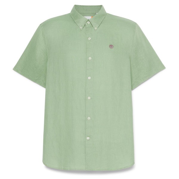 Timberland - Mill Brook Linen Short Sleeve Shirt - Hemd Gr S grün von Timberland