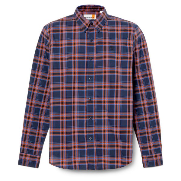 Timberland - Stretch Poplin Check Shirt - Hemd Gr L lila von Timberland