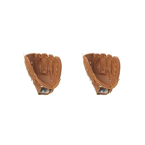 Baseball-Handschuhe Infield Pitcher Baseballhandschuhe für Anfänger, 29,2 cm, Braun, 2 Stück von Timcryxient