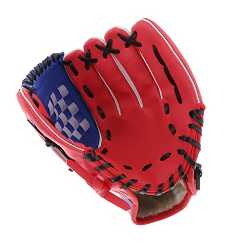 Baseball-Teeball-Handschuh für Rechtshänder, für Kinder, Jugendliche, Erwachsene, 31,8 cm, Rot von Timcryxient