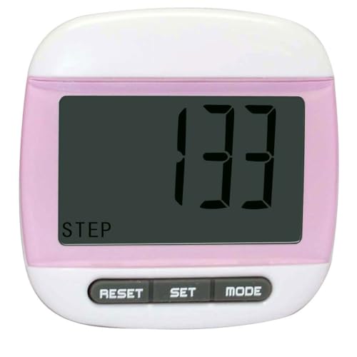 Digital Display Walking Steps Counter with Clip Portable Pedometer Health Care Calories Counting Gauge Running Jogging Pink von Timcryxient