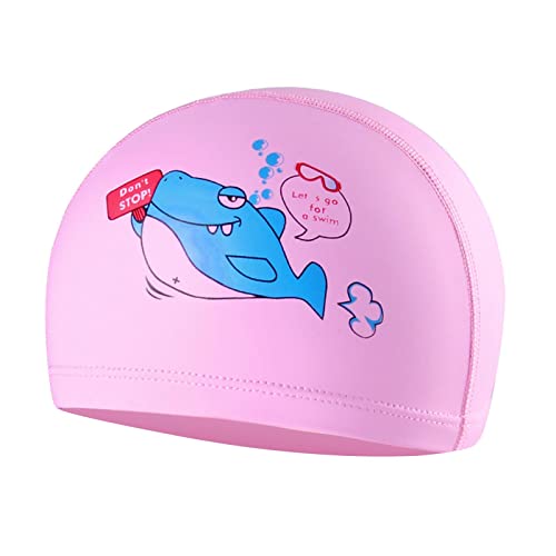 Swim Kinder Badekappe Mädchen Jungen Tierdruck Rosa Hai von Timcryxient