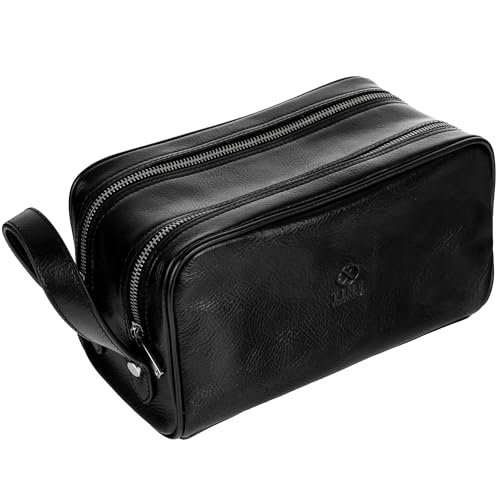 Kulturbeutel Leder Herren - Kosmetikbeutel - Waschtasche für Männer - 100% Echtleder - Hochwertige Kosmetiktasche Mann - Time Resistance Kulturbeutel Leder Herren - Kosmetikbeutel - Waschtasche für Männer - 100% Echtleder - Hochwertige Kosmetiktasche Mann - Time Resistance von Time Resistance