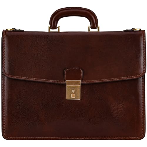 Time Resistance Leder Aktentasche - Leder Tasche Handgefertigt in Italien - Arbeitstasche mit Schultergurt - Businesstasche - Umhängetasche Time Resistance Leder Aktentasche - Leder Tasche Handgefertigt in Italien - Arbeitstasche mit Schultergurt - Businesstasche - Umhängetasche von Time Resistance