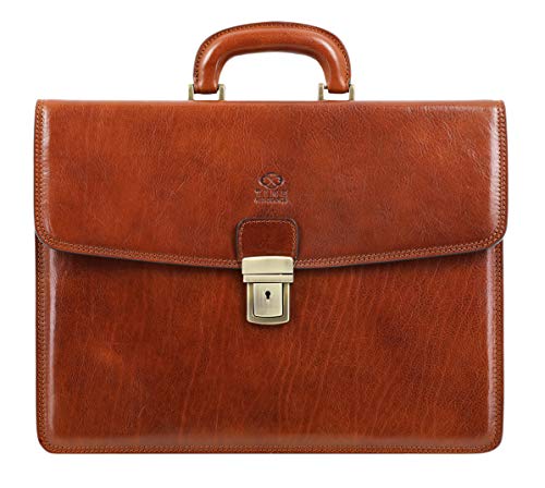 Time Resistance Leder Aktentasche - Leder Tasche Handgefertigt in Italien - Arbeitstasche mit Schultergurt - Businesstasche - Umhängetasche Time Resistance Leder Aktentasche - Leder Tasche Handgefertigt in Italien - Arbeitstasche mit Schultergurt - Businesstasche - Umhängetasche von Time Resistance