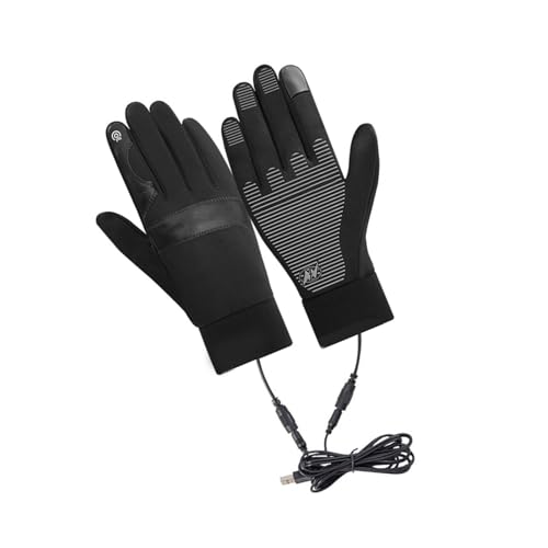 TingHaoO Thermo-Strickhandschuhe, Winter, Radfahren, Touchscreens, USB, wiederaufladbar, beheizte Handschuhe für Radfahren und Snowboarden von TingHaoO