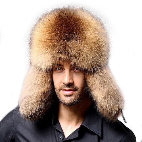 Braun,Unisex Trapper Hut mit Ohrenklappen Kunstpelz Pelziger Winterhut Warm Trendiger Plüschhut Bomberhut Russischer Ushanka Hut Reisen Skifahren Wandern von Tingyilan