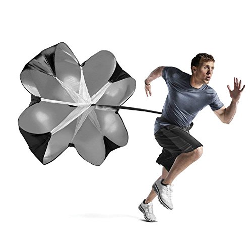 Tioamy Running Speed Training Trainingsprodukt 58 Zoll Resistance Fallschirm Drag Umbrella Runner Chute Soccer Fußball Trainer für Gewicht Kugellager Sport Fitness Explosive Power von Tioamy